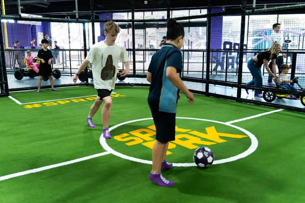 Kids play SuperBall soccer at SuperPark Melbourne