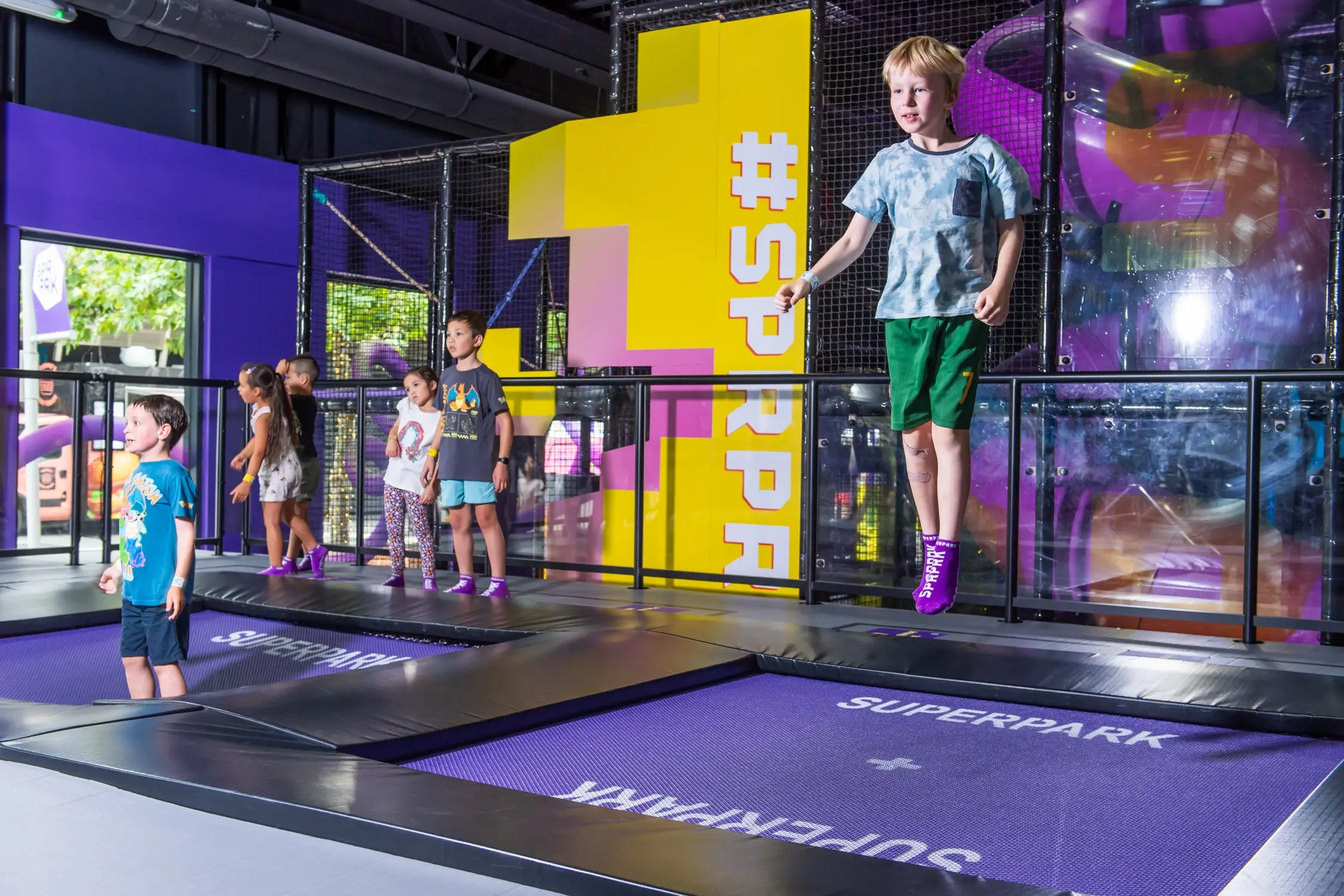 Children playing in play area